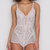 DKNY Superior Lace Romper Teddy WHITE MEDIUM 