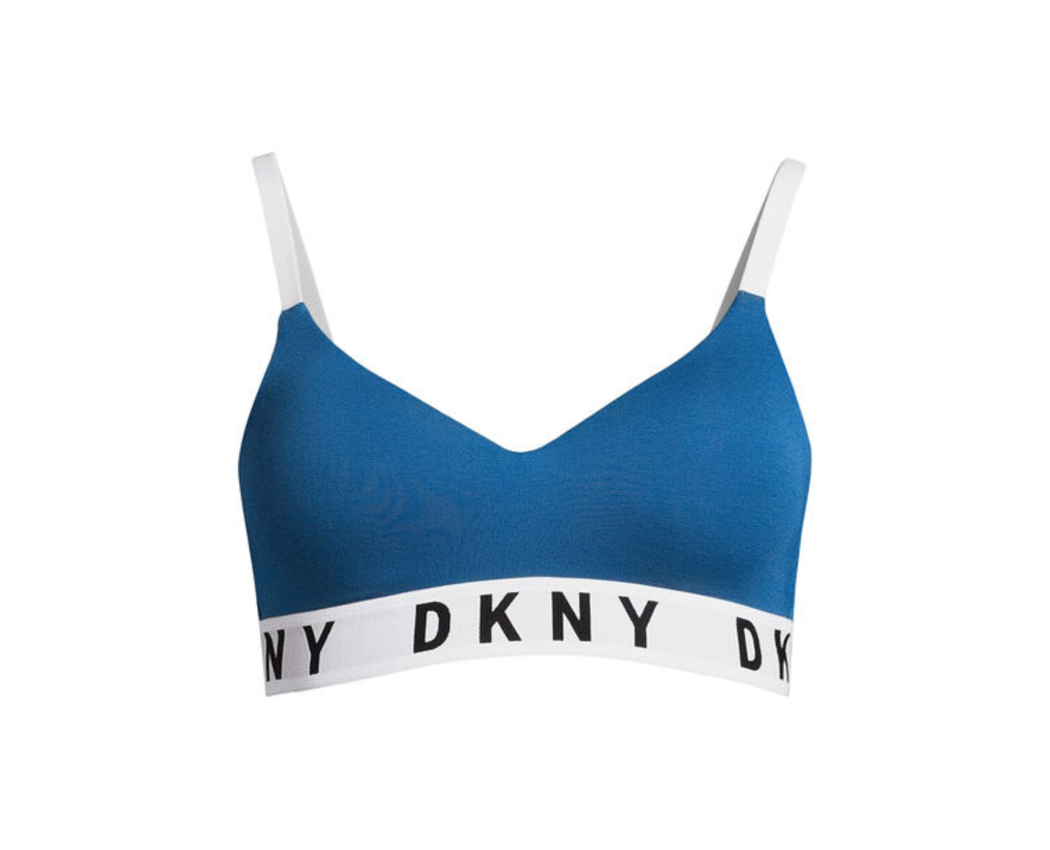 DKNY Cozy Boyfriend Wirefree Push-Up Bra HOT BLUE LARGE 