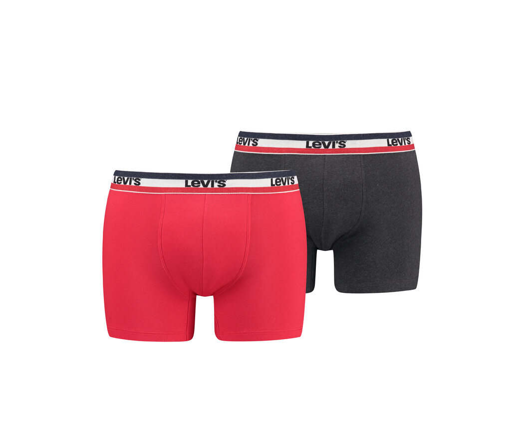 Levis 2pk Sportswear Logo Boxer Red/Black Large 