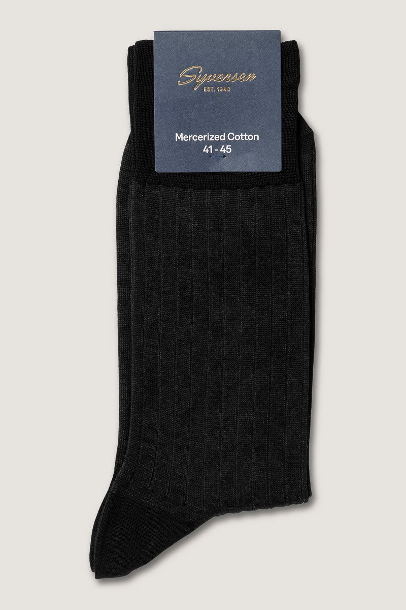 Mercerized Cotton Rib TwoTone Crew Sock
