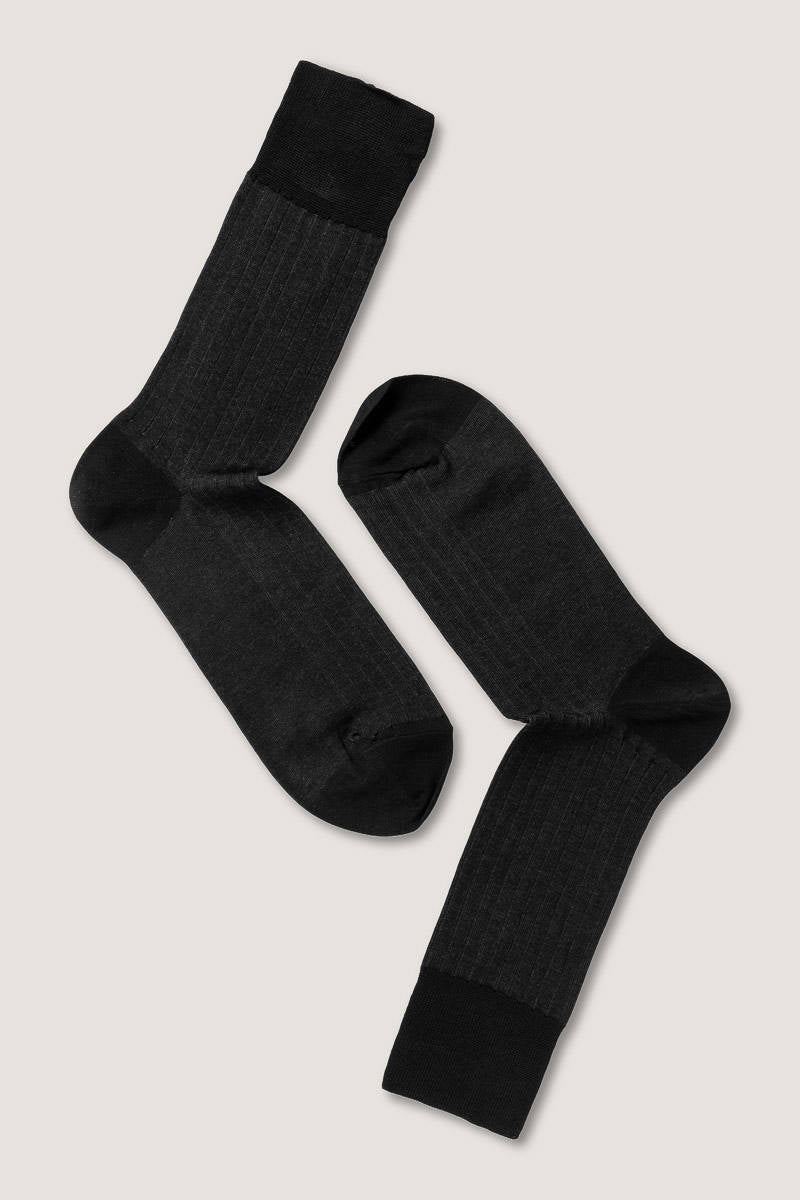 Mercerized Cotton Rib TwoTone Crew Sock