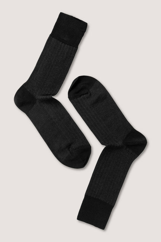 Mercerized Cotton Rib TwoTone Crew Sock