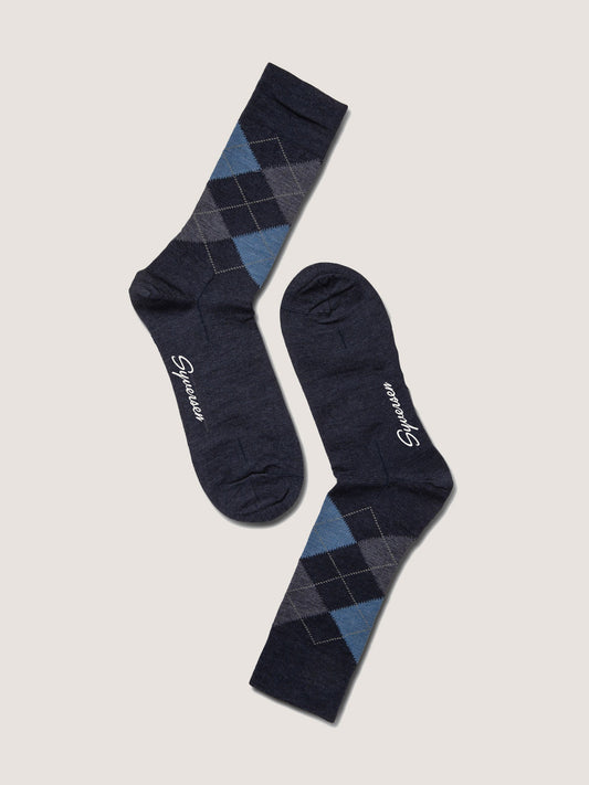 Wool Argyle Crew Sock