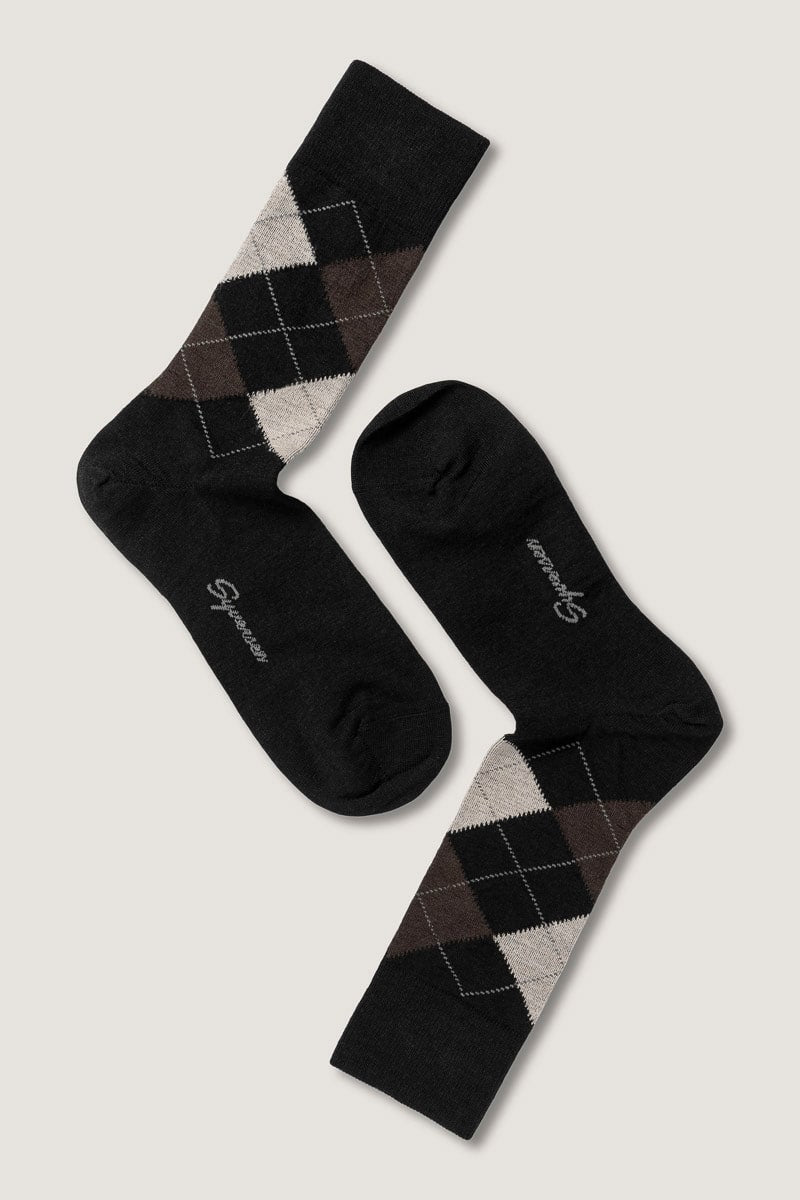 Wool Argyle Crew Sock