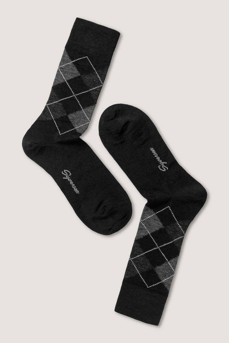 Wool Argyle Crew Sock