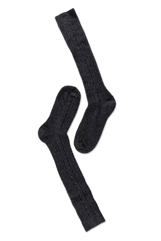 Note Wool Cable Knee High