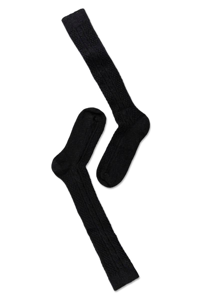 Note Wool Cable Knee High