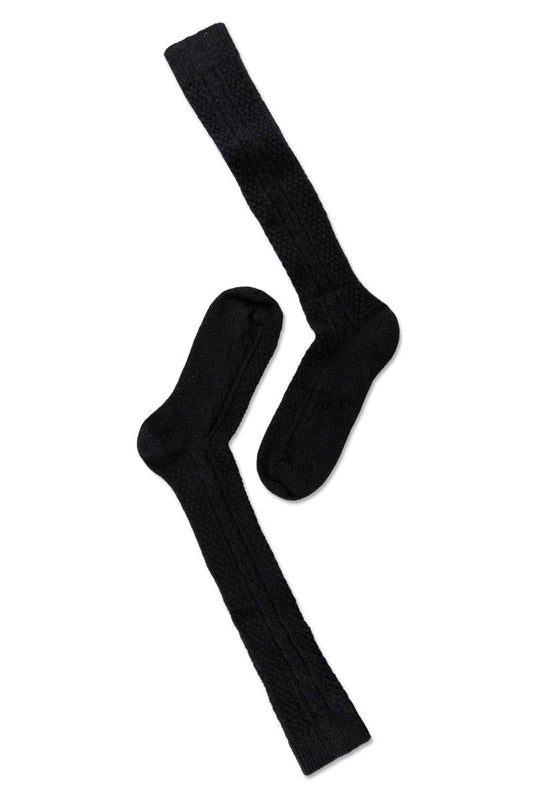 Note Wool Cable Knee High